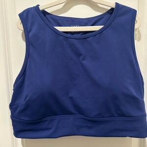 Tavi Sculpt Agility Bra Navy Tropic Blue High-Neck Sports Bra